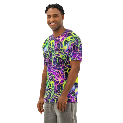 Limewire Lagoon on a Men's Cotton Crew Neck T-Shirt
