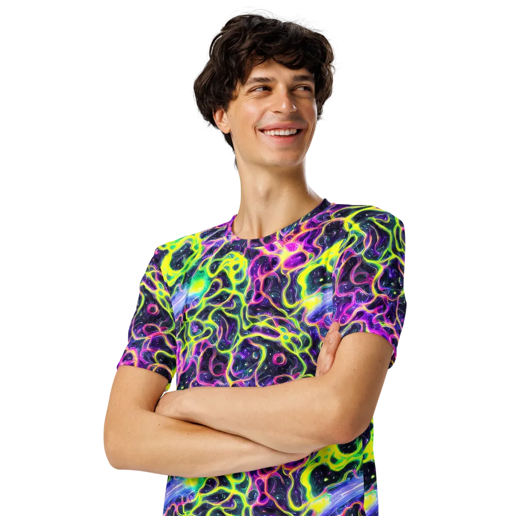 Limewire Lagoon on Men's Crew Neck T-Shirt — Left Front