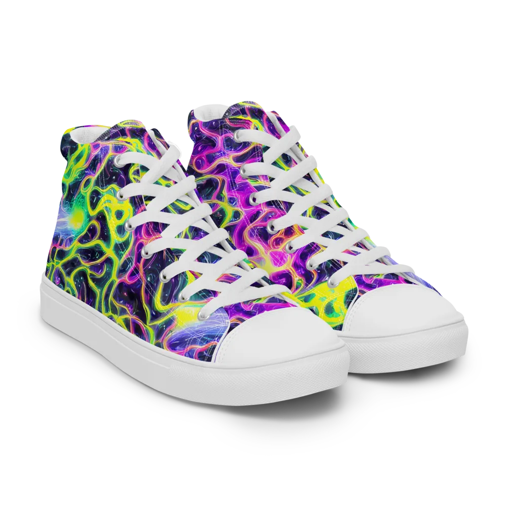 Limewire Lagoon on Men's High Top Canvas Shoes — Right Front