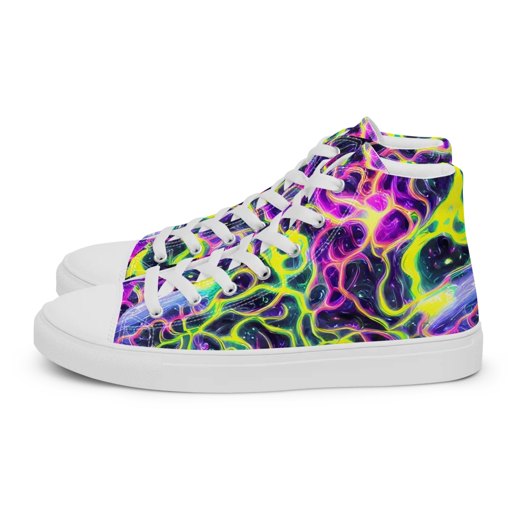 Limewire Lagoon on Men's High Top Canvas Shoes — Left