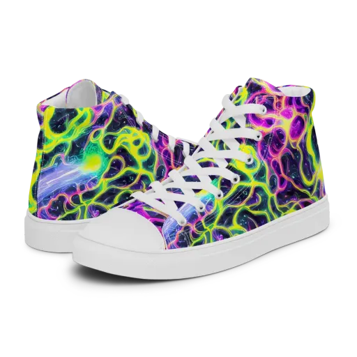 Limewire Lagoon on a Men's High Top Canvas Shoes