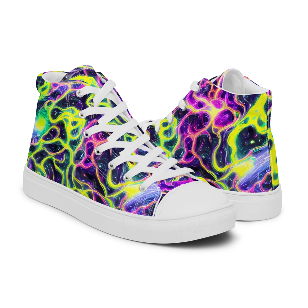 Limewire Lagoon on Men's High Top Canvas Shoes — Right