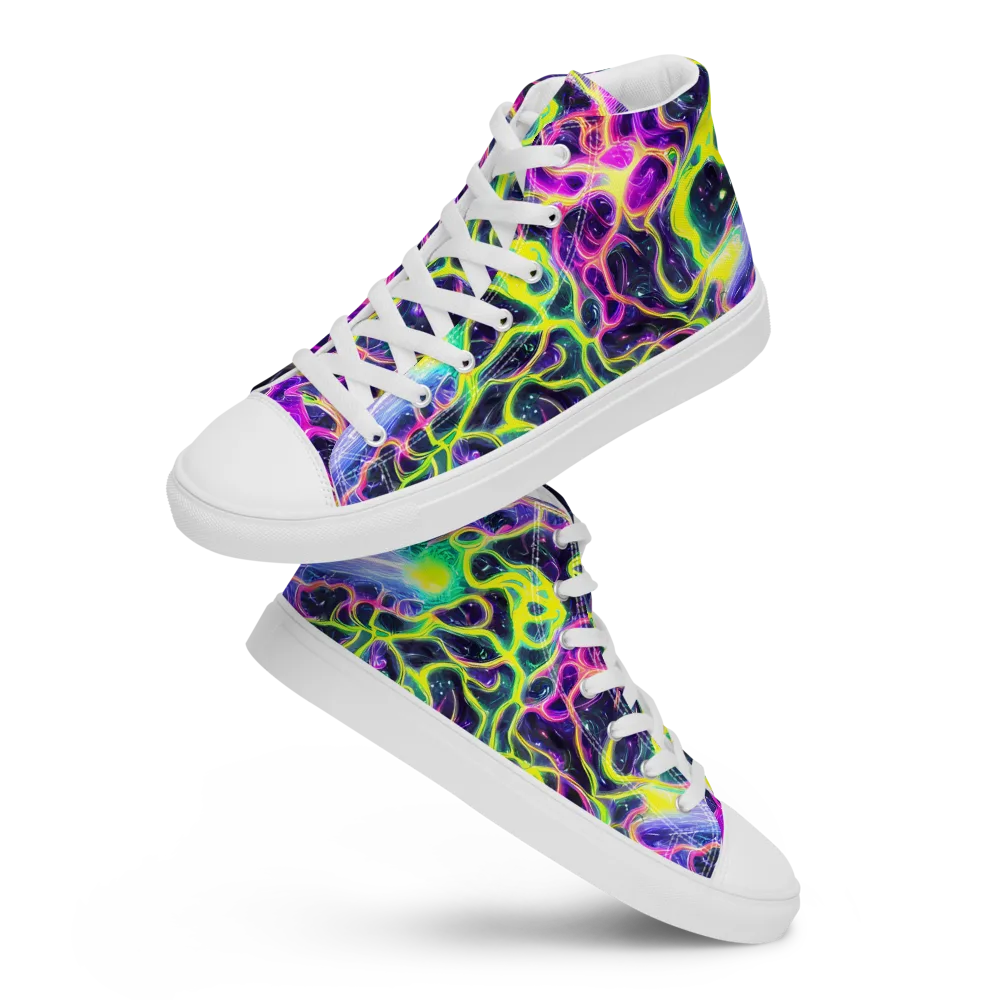 Limewire Lagoon on Men's High Top Canvas Shoes — Front