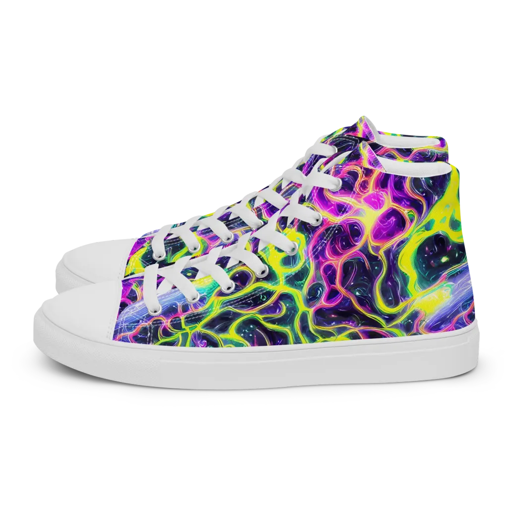 Limewire Lagoon on Women's High Top Canvas Shoes — Left