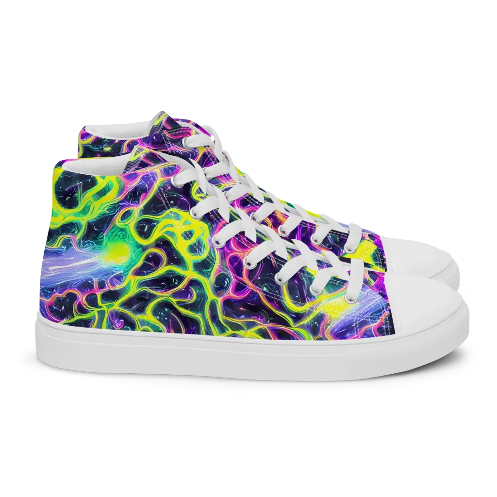 Limewire Lagoon on Women's High Top Canvas Shoes — Right