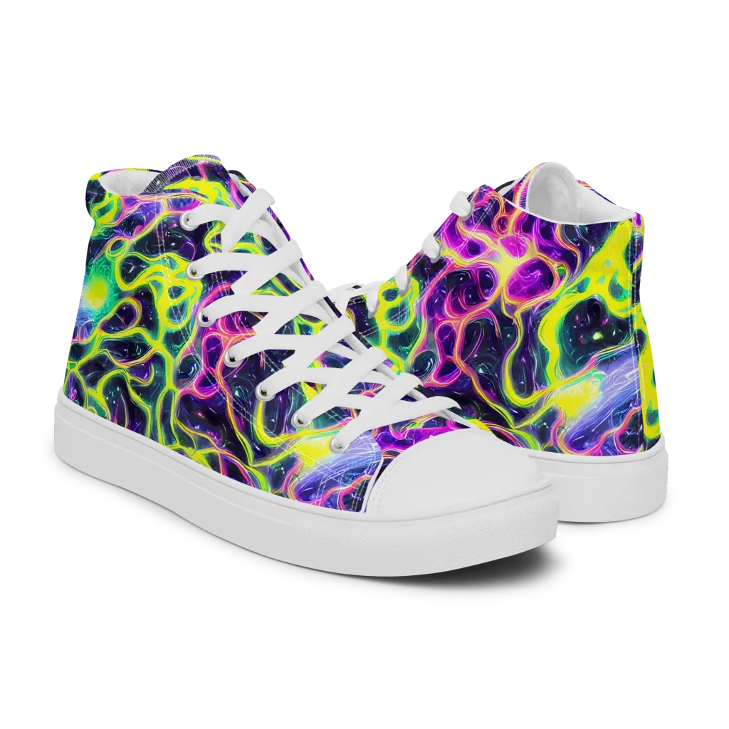 Limewire Lagoon on Women's High Top Canvas Shoes — Right