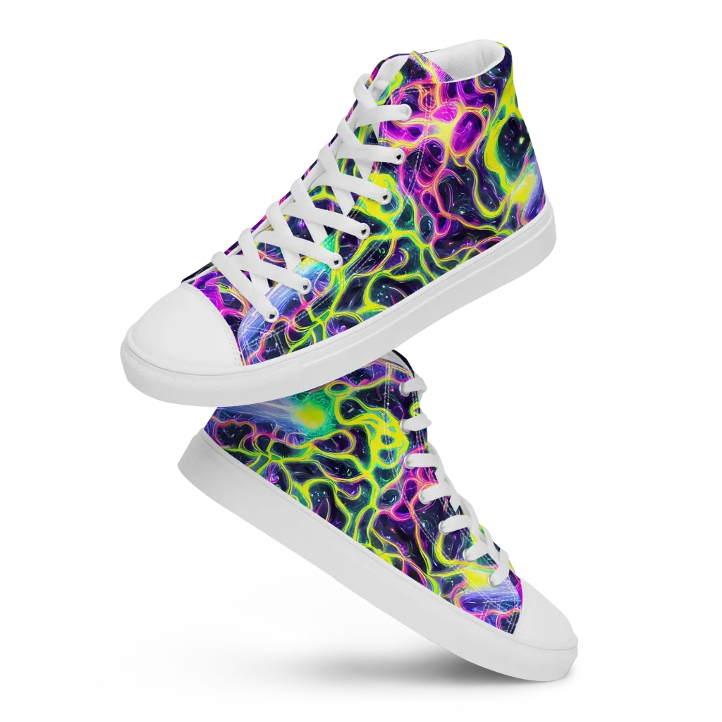 Limewire Lagoon on Women's High Top Canvas Shoes — Front