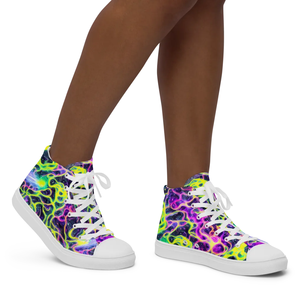 Limewire Lagoon on Women's High Top Canvas Shoes — Right