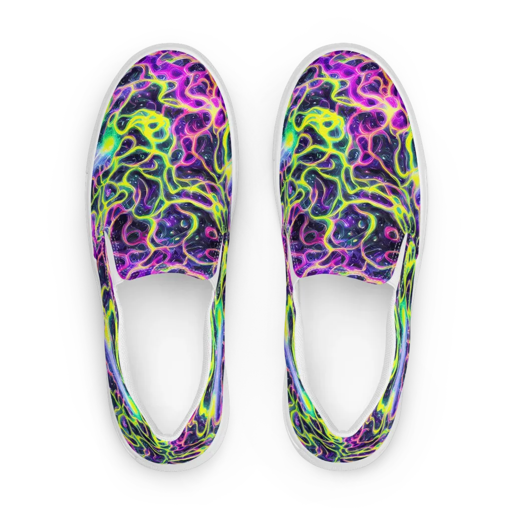 Limewire Lagoon on Men's Slip-On Canvas Shoes — Front