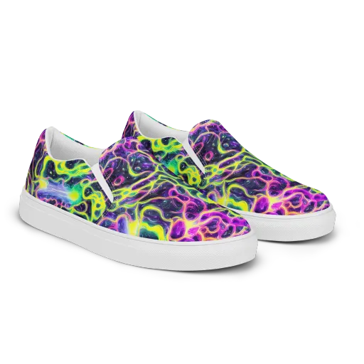 Limewire Lagoon on a Men's Slip-On Canvas Shoes