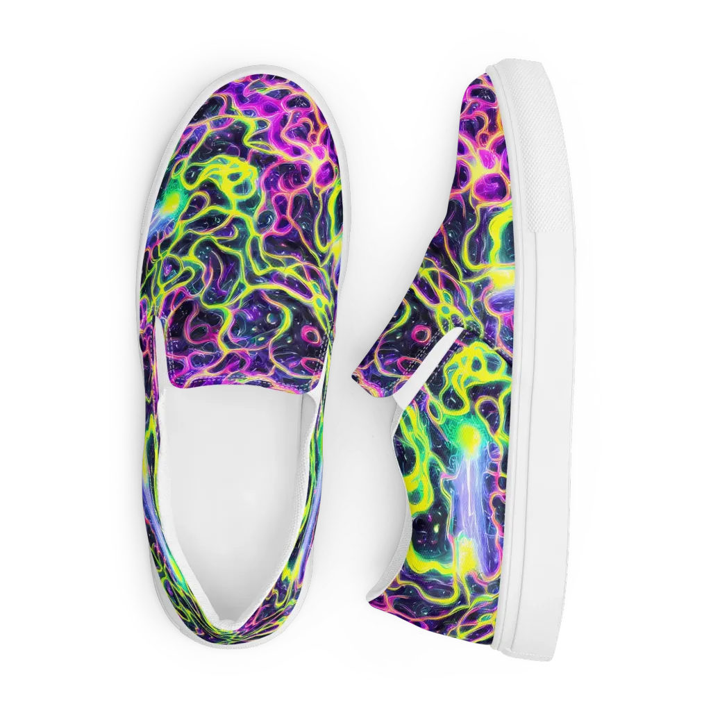 Limewire Lagoon on Men's Slip-On Canvas Shoes — Front