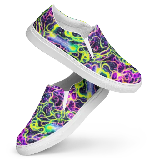 Limewire Lagoon on a Women's Slip-On Canvas Shoes