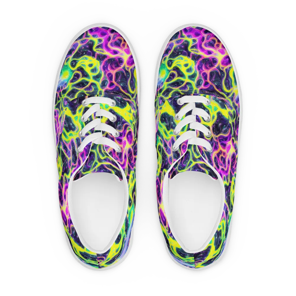 Limewire Lagoon on Men's Lace-Up Canvas Shoes — Front