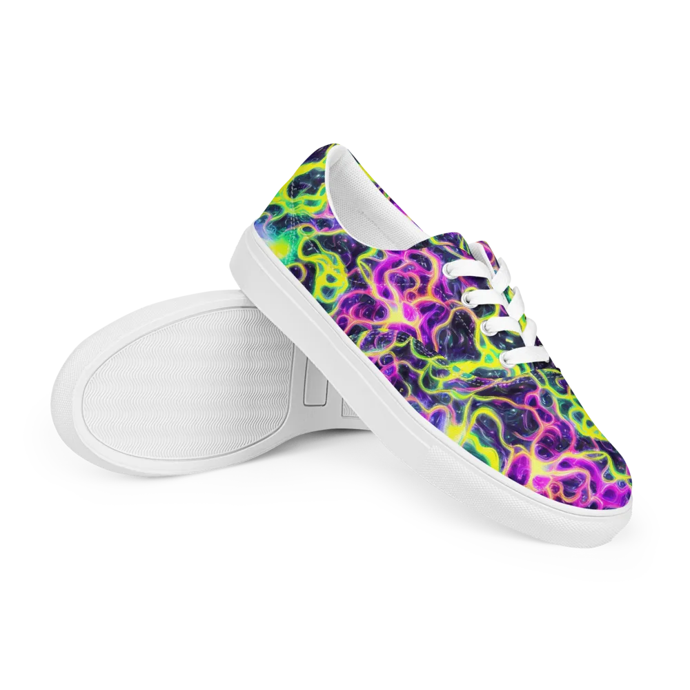 Limewire Lagoon on Men's Lace-Up Canvas Shoes — Right Front