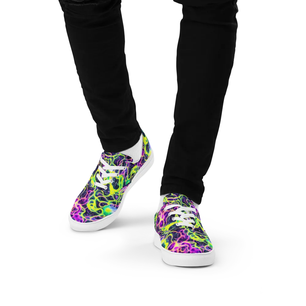 Limewire Lagoon on Men's Lace-Up Canvas Shoes — Front