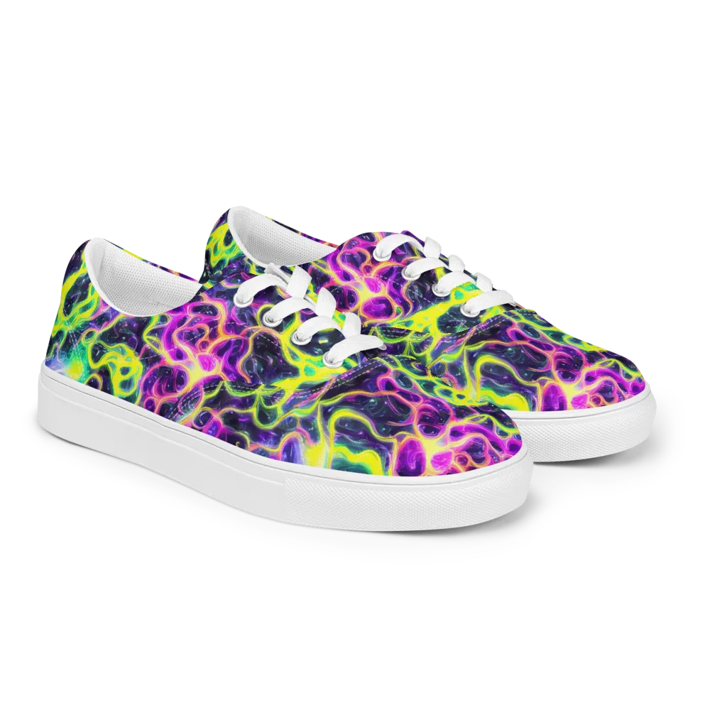 Limewire Lagoon on Men's Lace-Up Canvas Shoes — Right Front