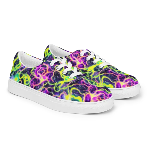 Limewire Lagoon on a Men's Lace-Up Canvas Shoes