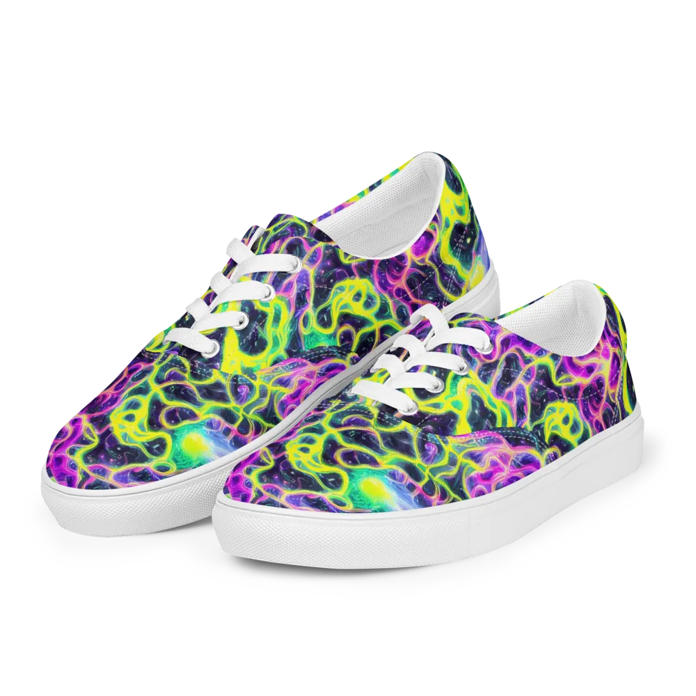Limewire Lagoon on Men's Lace-Up Canvas Shoes — Left Front