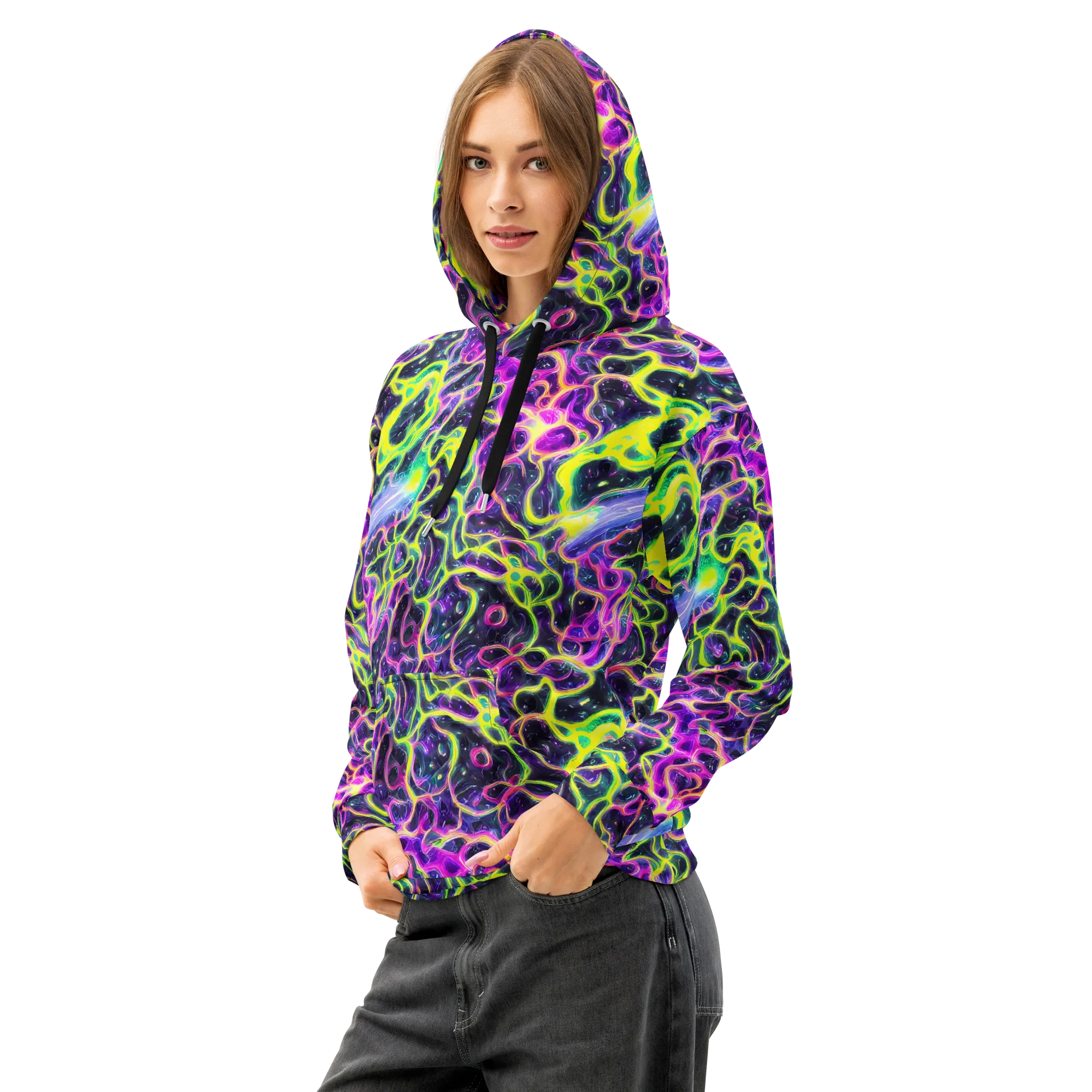 Limewire Lagoon on Cotton Hoodie — Left Front