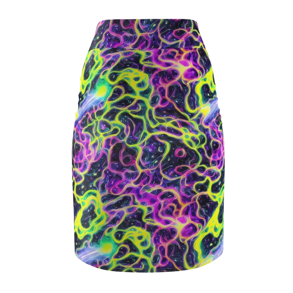 Limewire Lagoon on Pencil Skirt — Back