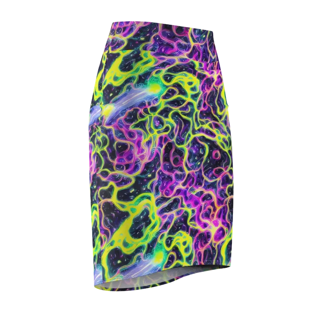 Limewire Lagoon on Pencil Skirt — Front Side