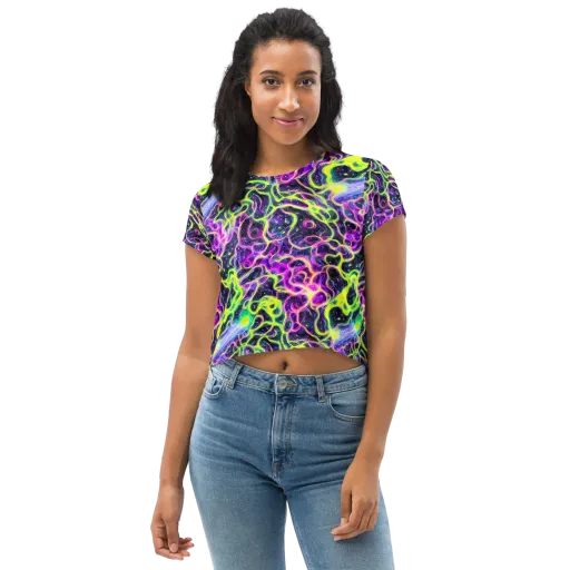 Limewire Lagoon on a Crop Tee