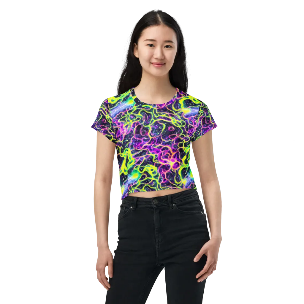 Limewire Lagoon on Crop Tee — Front