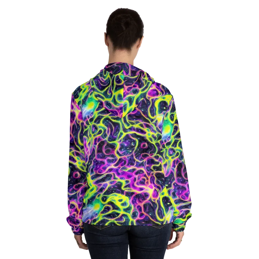 Limewire Lagoon on Women's Full-Zip Hoodie — Back On Person