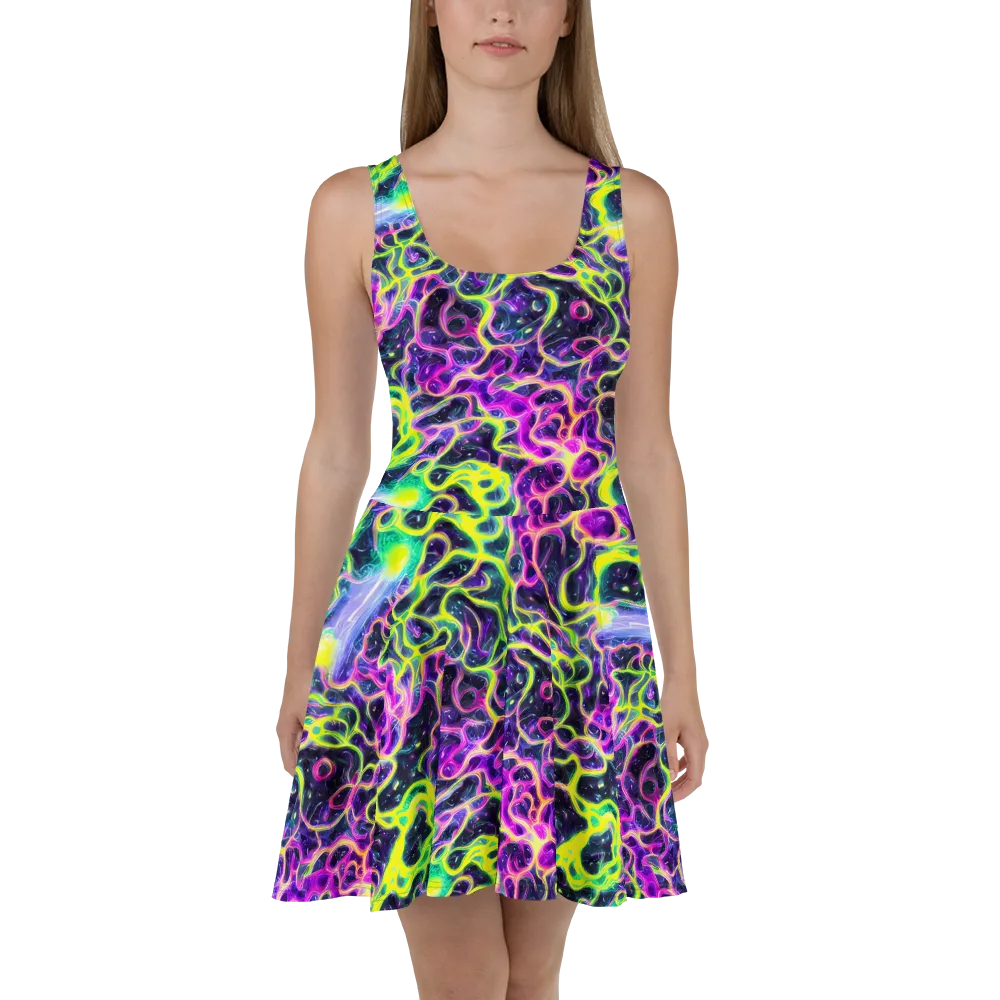 Limewire Lagoon on Skater Dress — Front