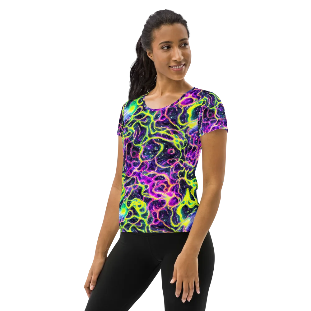 Limewire Lagoon on Women's Athletic T-Shirt — Left