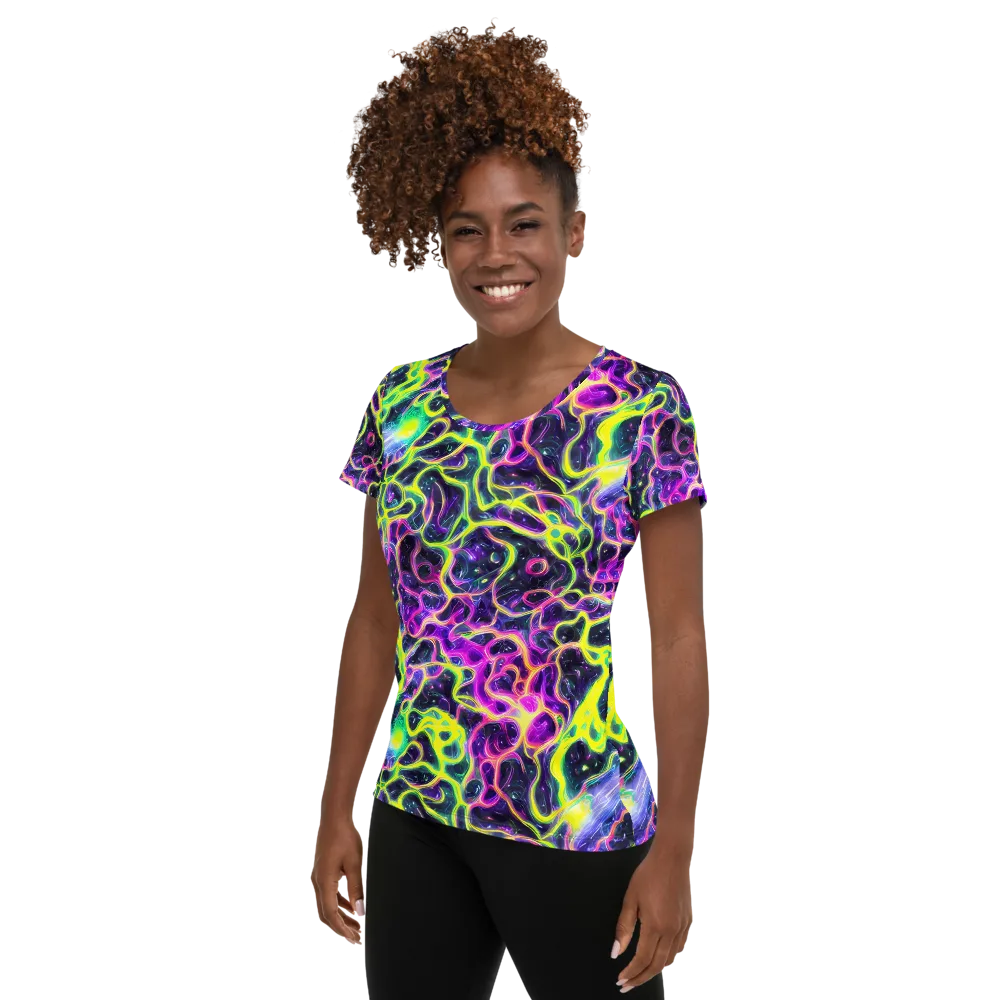 Limewire Lagoon on Women's Athletic T-Shirt — Left