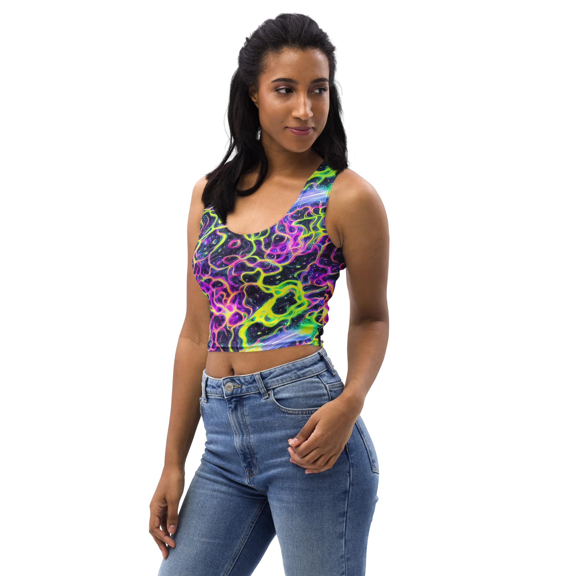 Limewire Lagoon on Crop Top — Left Front