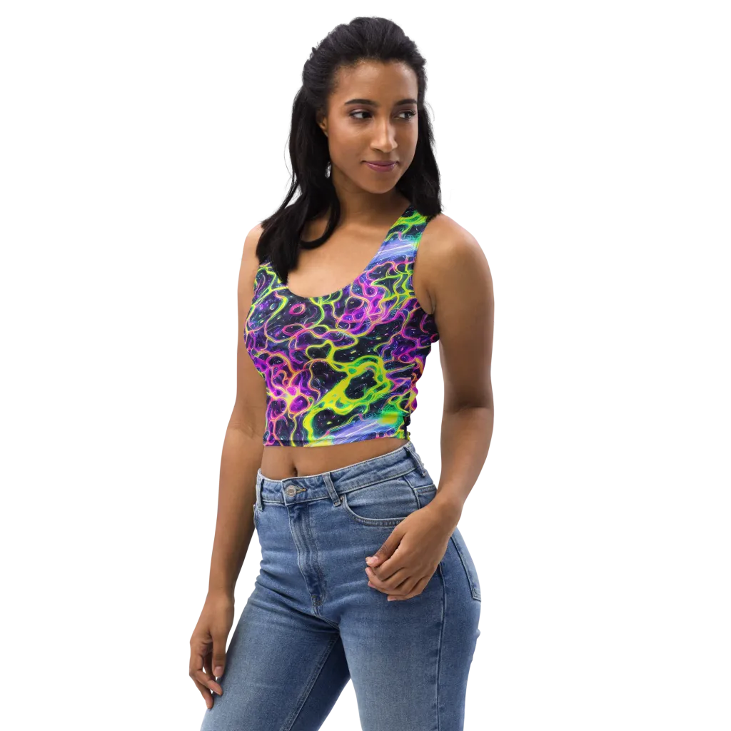Limewire Lagoon on Crop Top — Left Front