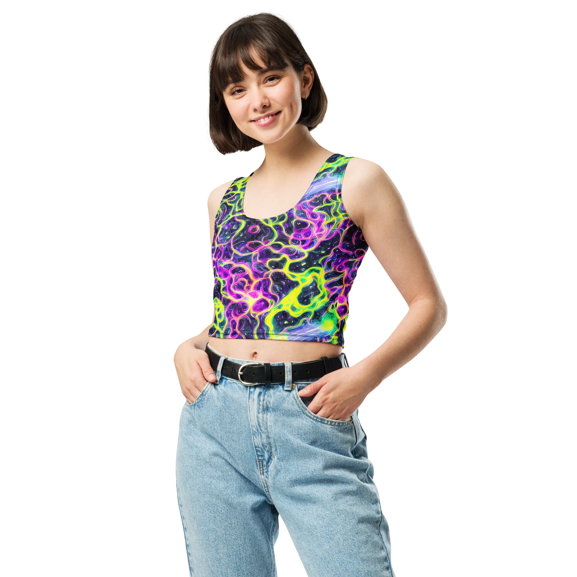 Limewire Lagoon on Crop Top — Front