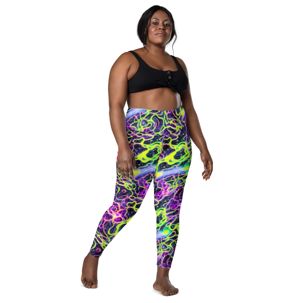 Limewire Lagoon on Leggings with Pockets — Front