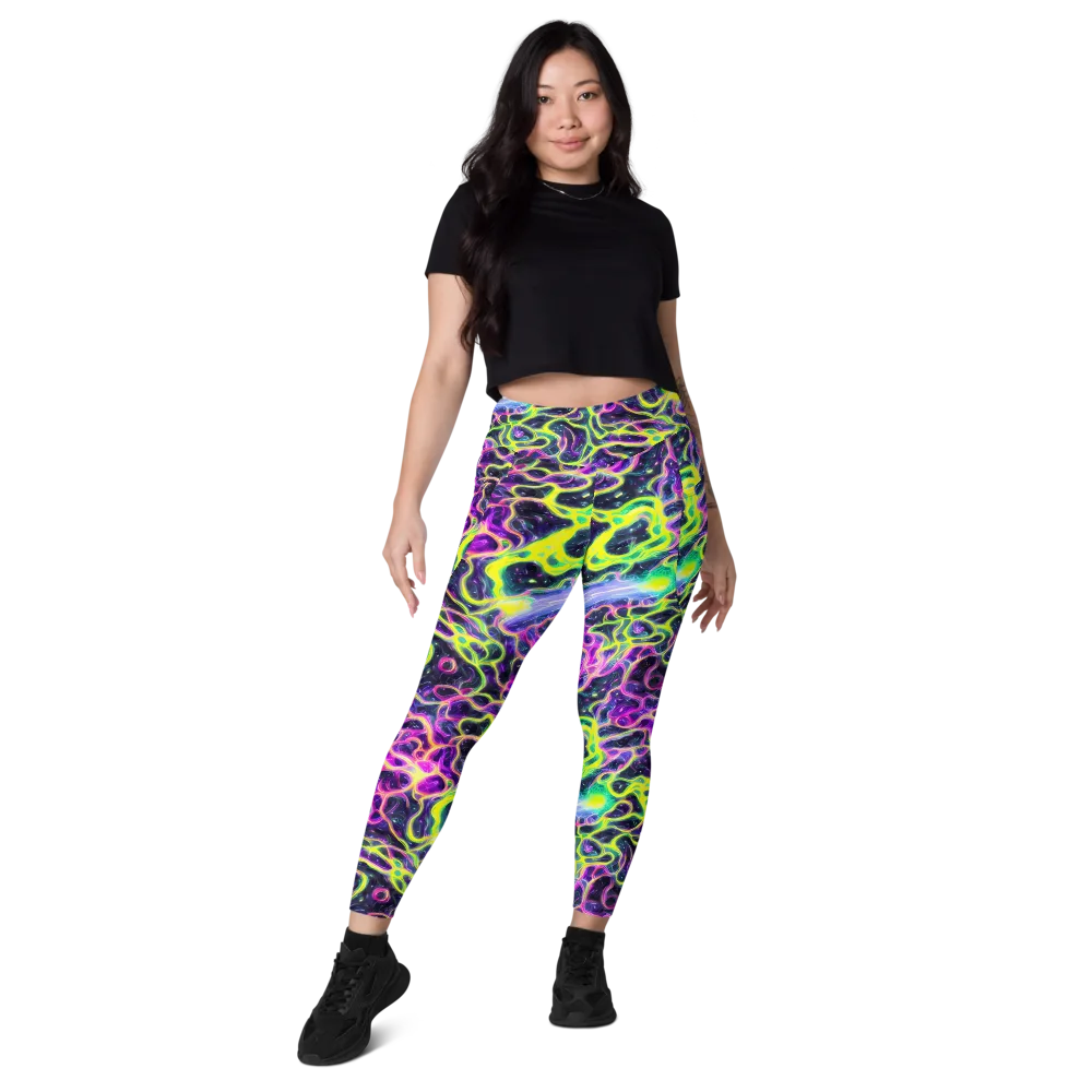 Limewire Lagoon on Leggings with Pockets — Front