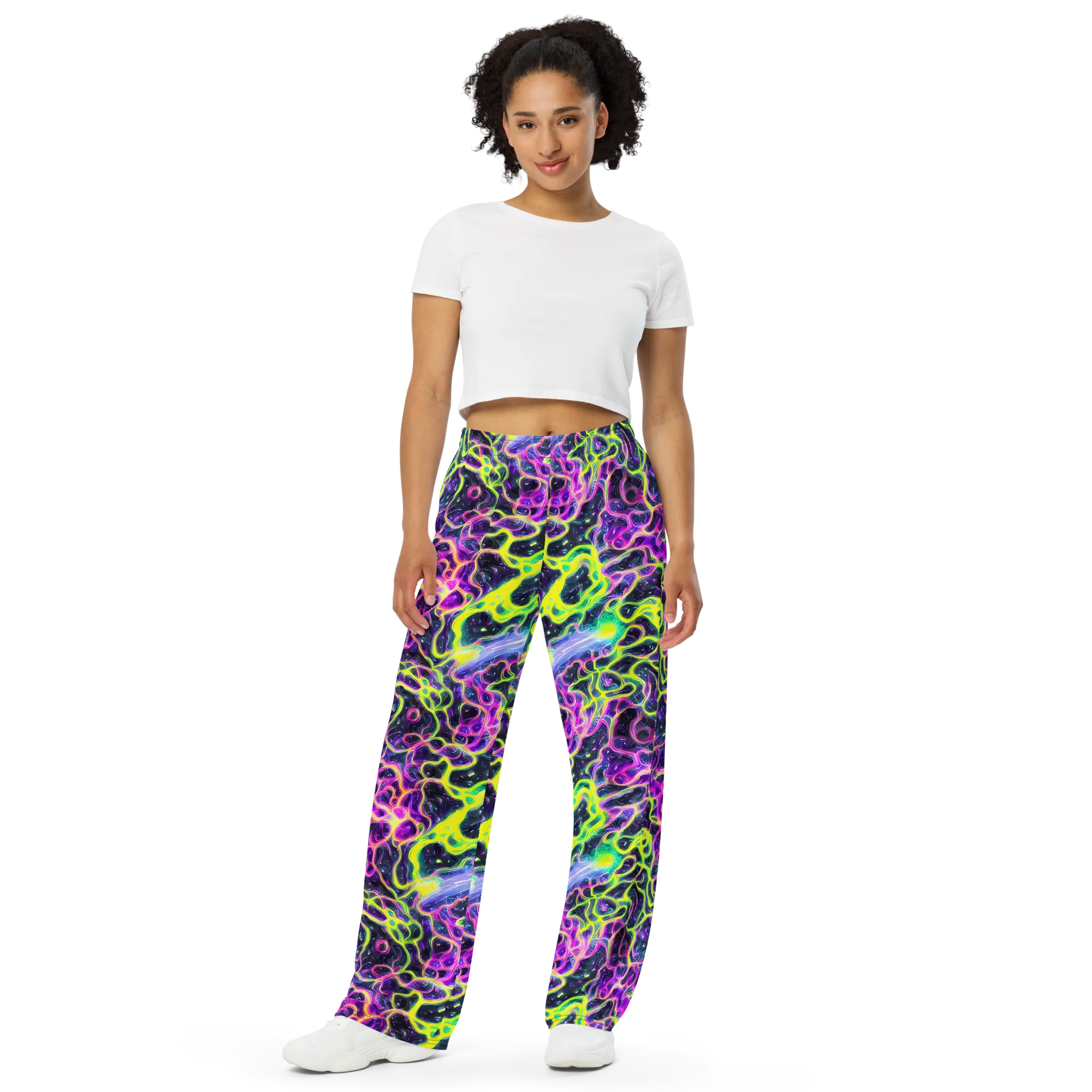 Limewire Lagoon on Wide-Leg Pants — Front