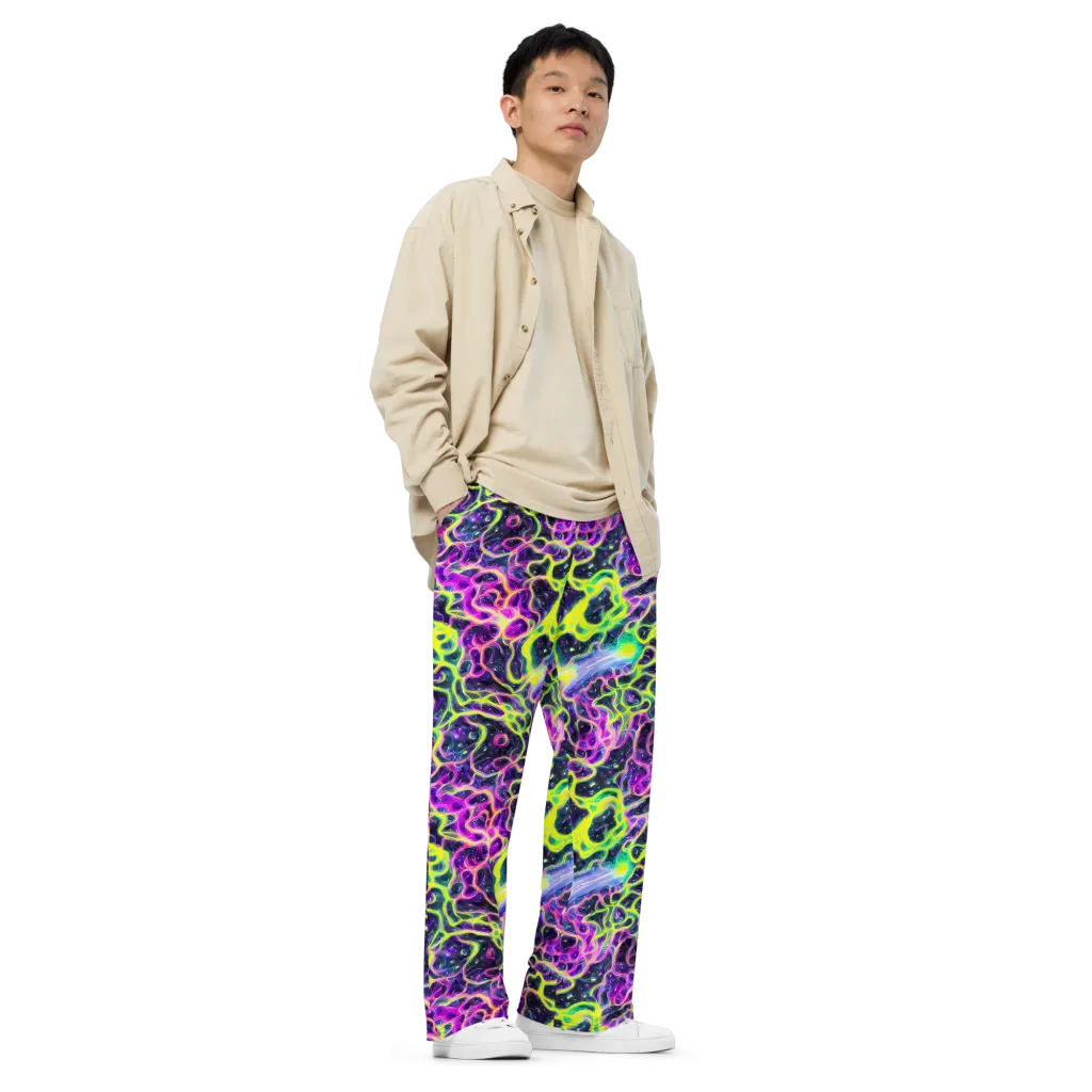 Limewire Lagoon on Wide-Leg Pants — Right Front