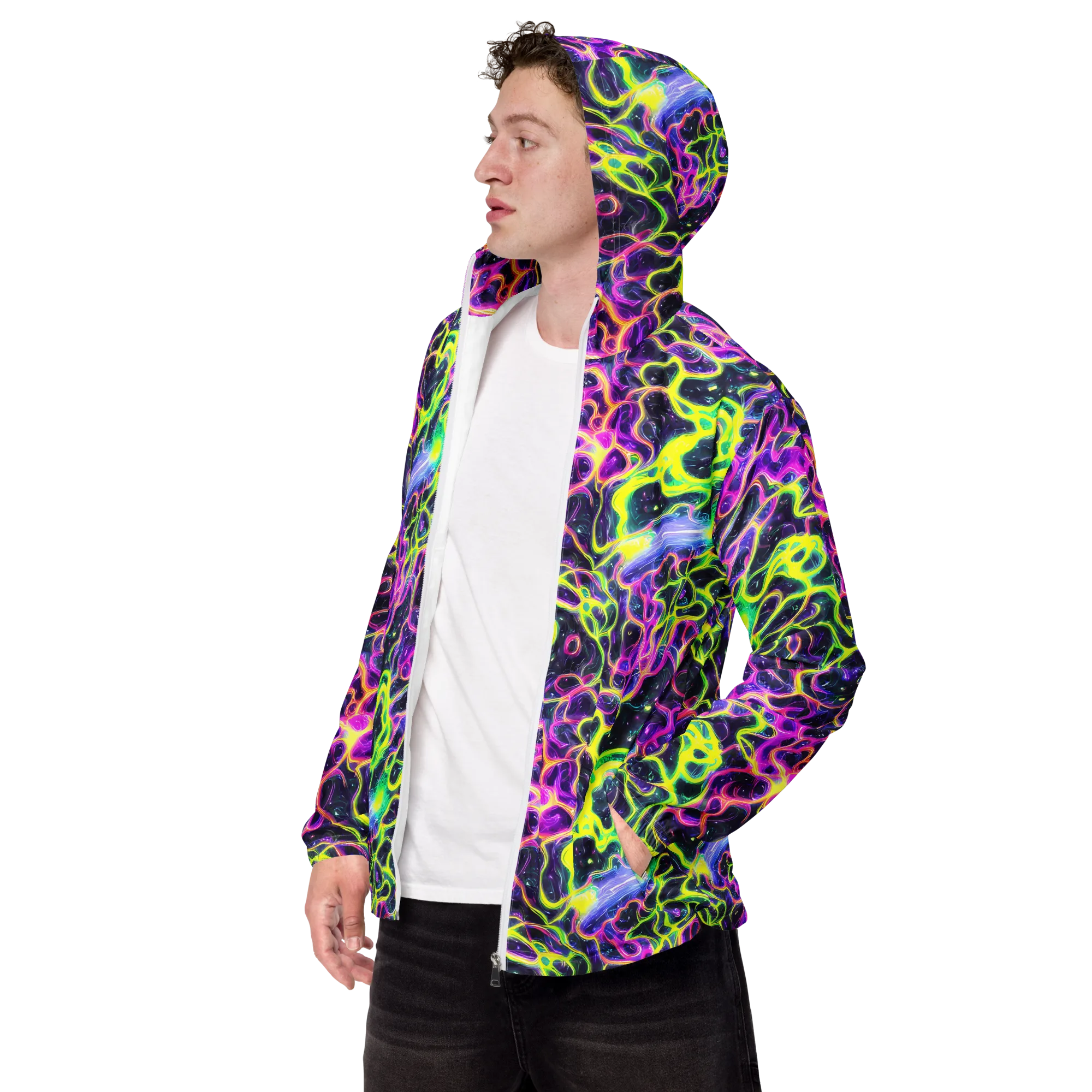 Limewire Lagoon on Men's Windbreaker — Left Front