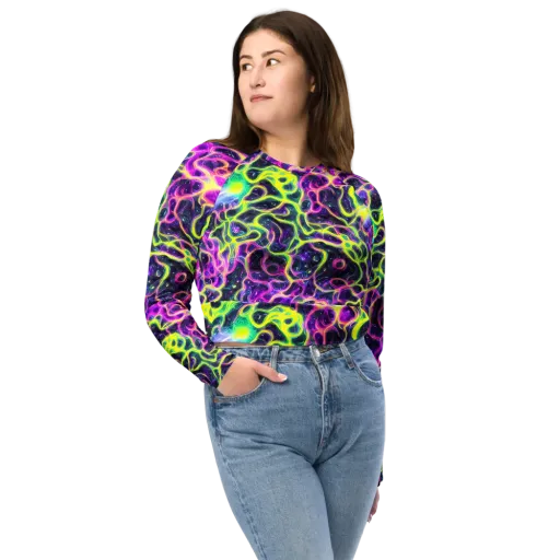 Limewire Lagoon on a Long Sleeve Crop Top