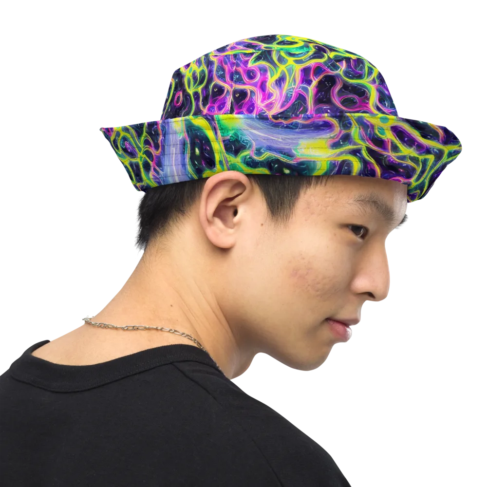 Limewire Lagoon on Reversible Bucket Hat — Right Outside