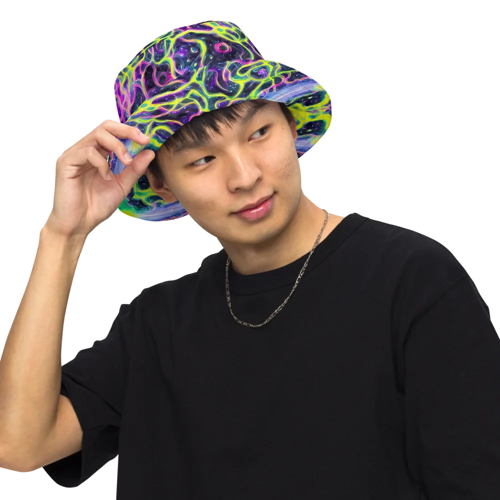 Limewire Lagoon on Reversible Bucket Hat — Front Inside