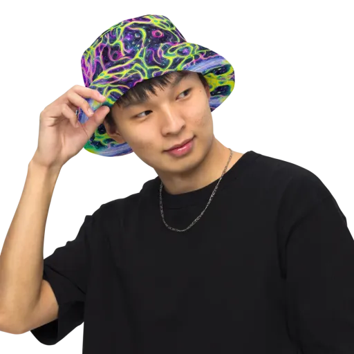 Limewire Lagoon on a Reversible Bucket Hat