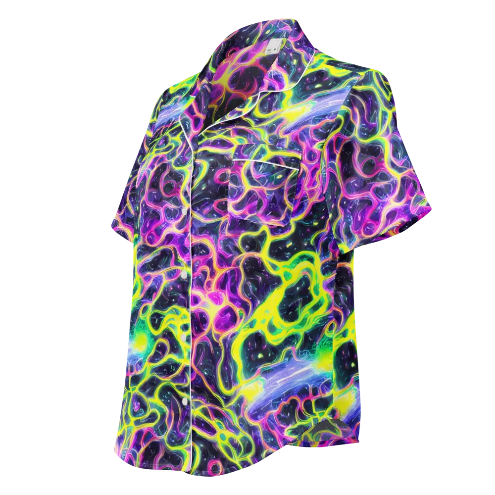 Limewire Lagoon on Women's Short Sleeve Pajama Top — Left Front