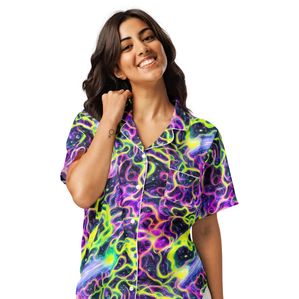 Limewire Lagoon on Women's Short Sleeve Pajama Top — Front