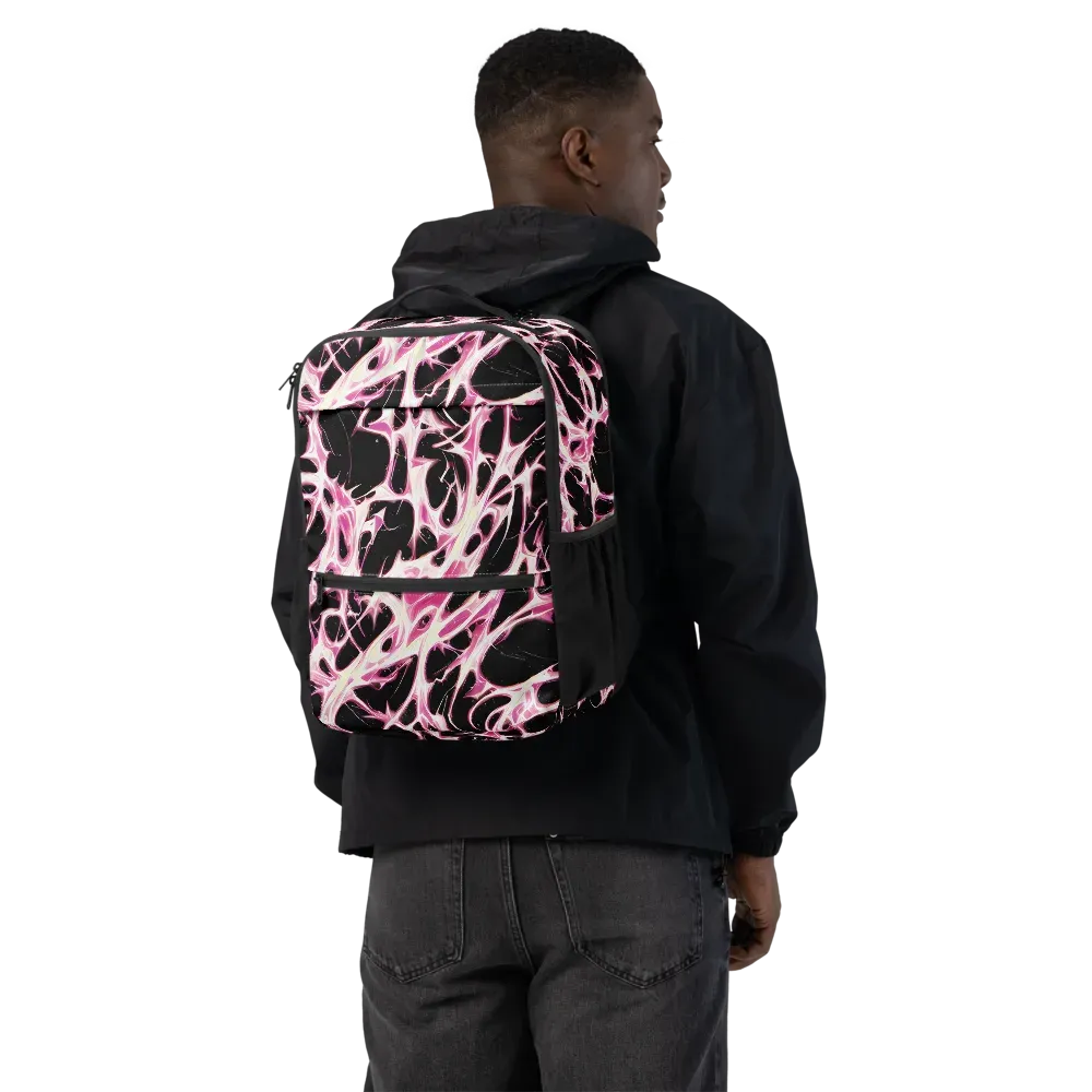 Fuchsia Fracture on Utility Backpack — Back