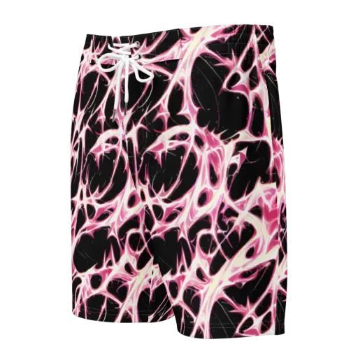 Fuchsia Fracture on a Men's Board Shorts