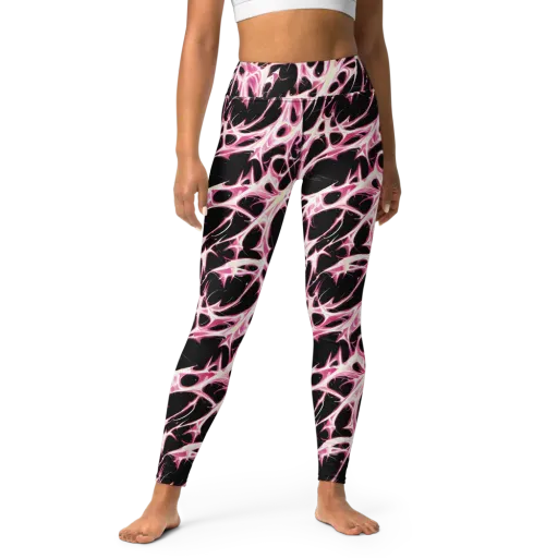 Fuchsia Fracture on a Yoga Leggings