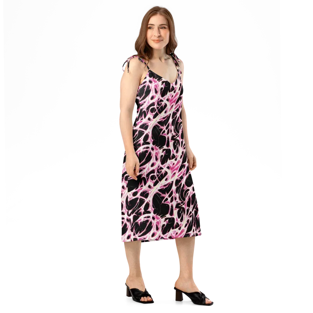 Fuchsia Fracture on Slip Dress — Right Front