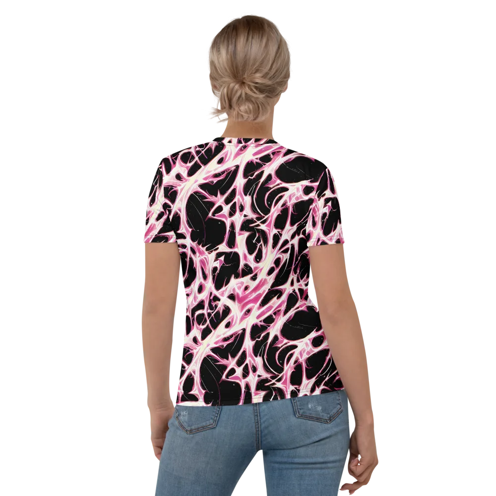 Fuchsia Fracture on Women's Crew Neck T-Shirt — Back